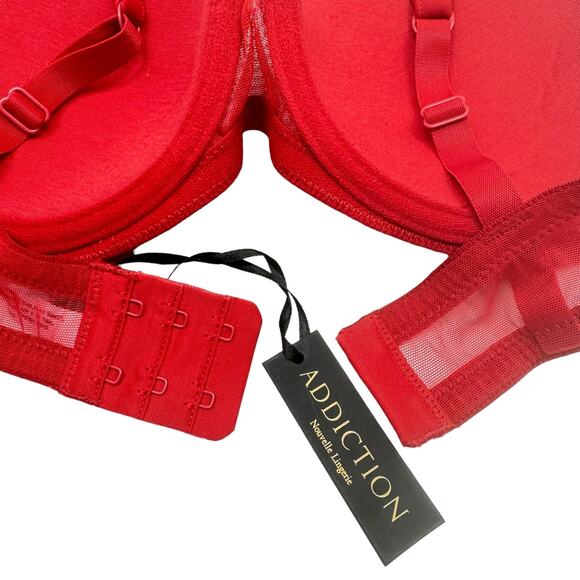 Addiction Nouvelle Lingerie 32B NWT Red Underwire Classic T-shirt Bra - Picture 4 of 7